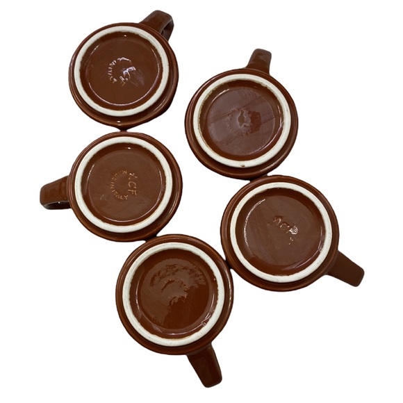 Set of 5 ACF Brown 3oz Cup & Saucers - THE WORLD'S BEST PORCELAIN CUPS - Picture 9 of 10